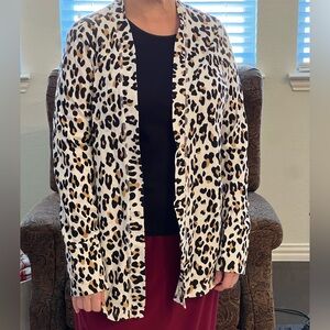Leopard Print Open Cardigan